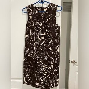 Tory Burch Brown and Light Tan Dress with pockets and zipper in the back